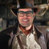 Edited photograph of GovLaw Associate Zach Currie dressed as Indiana Jones.